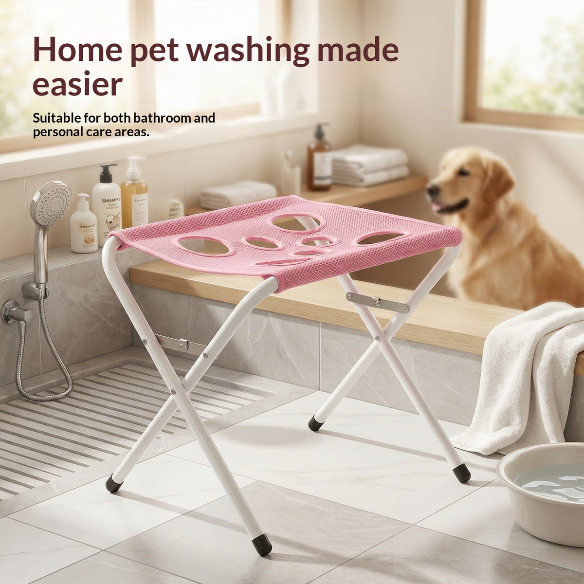 Foldable Pet Bathing Hammock Stand